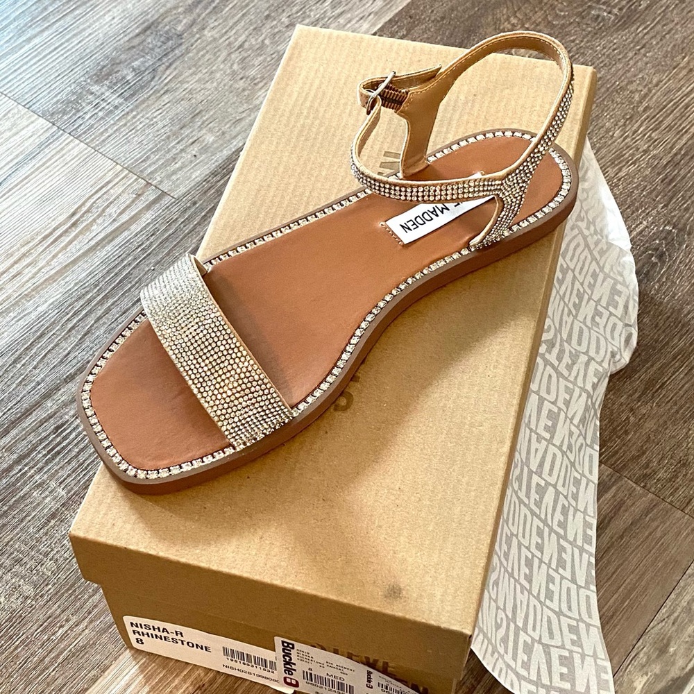 Steve Madden Nickel Rhinestone Sandals